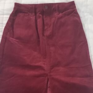 Time and Tru Maroon Corduroy Skirt